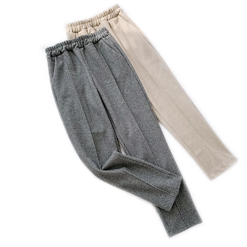 

B23451A Women Thickened woolen trousers autumn and winter new casual pants