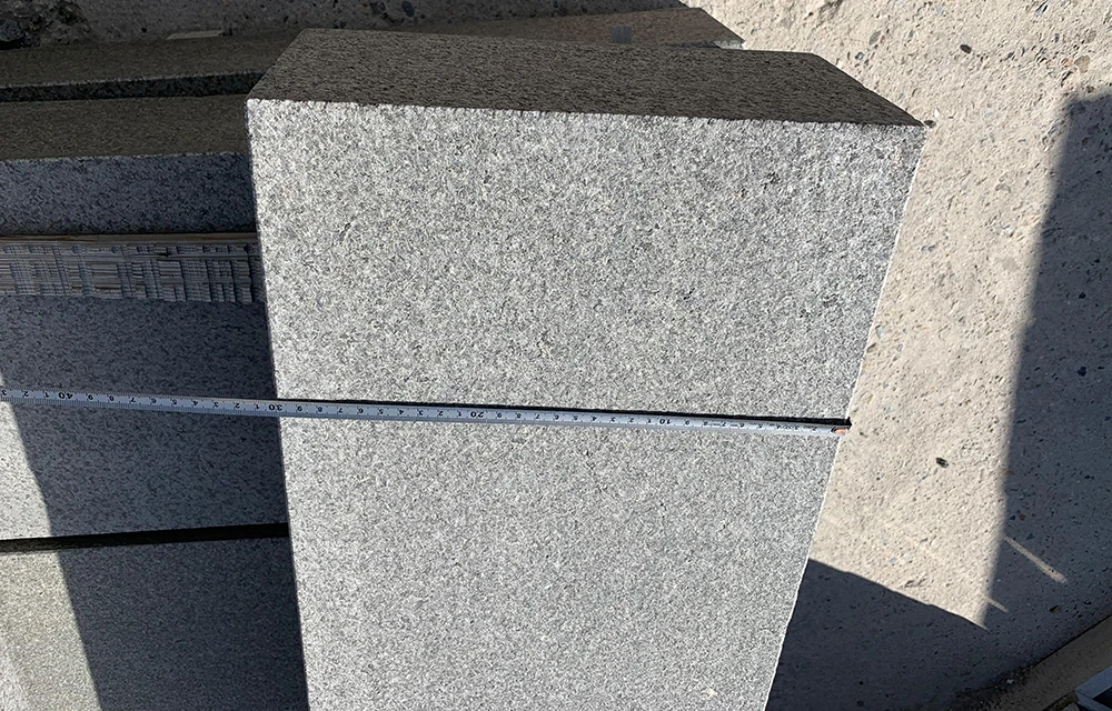 Samistone New G684 Black Natural Granite Beveled Finished Step Stone