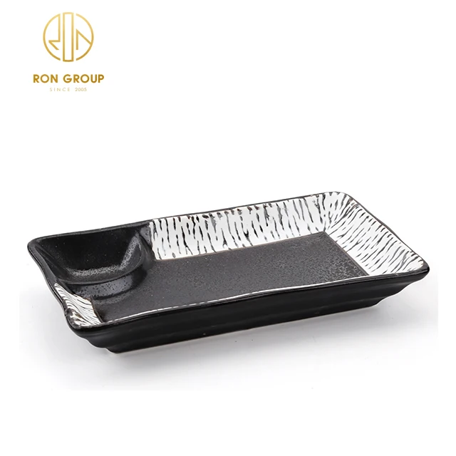 

Simple Design Sauce Dumplings Grid Ceramic Dish For Restaurant, Customized