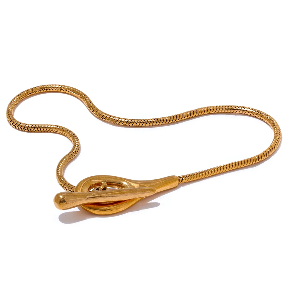 

JINYOU 2895 Fashion Stainless Steel Chain Toggle-Clasps Bracelet Bangle Gold Personalized Minimalist Jewelry Bijoux Femme