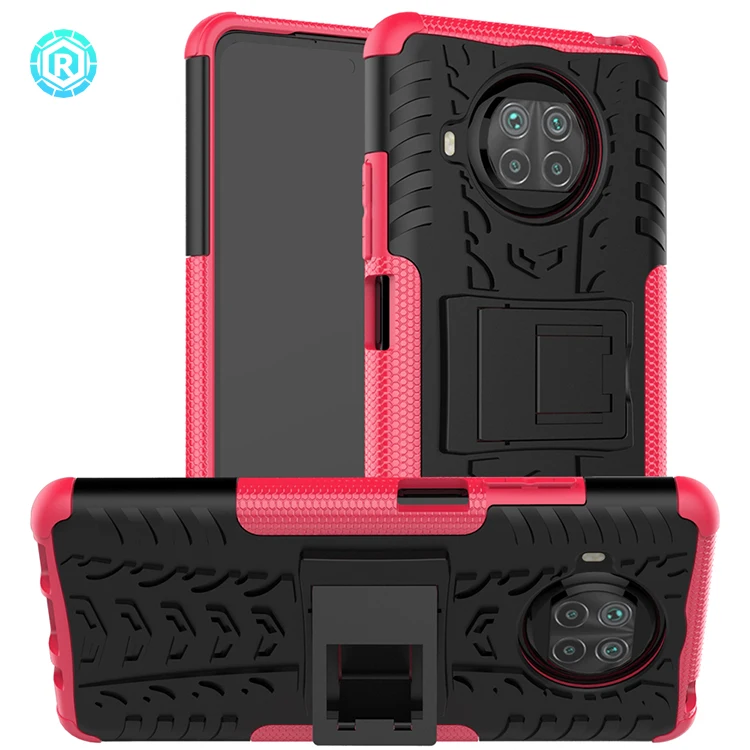 

Factory Wholesale Kickstand Case for Xiaomi 10T Lite Kickstand 2 in 1 Back Cover, Black blue red green pink purple orange white