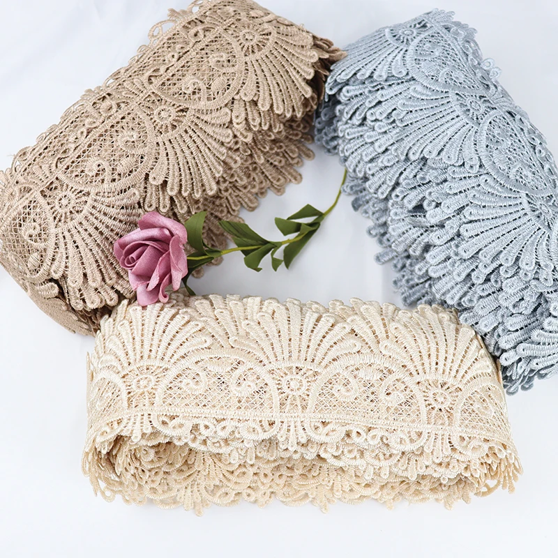 

Bazin Riche Guipure Lace Embroidery Brocade Fabric Swiss lace Trims, Accept customized color