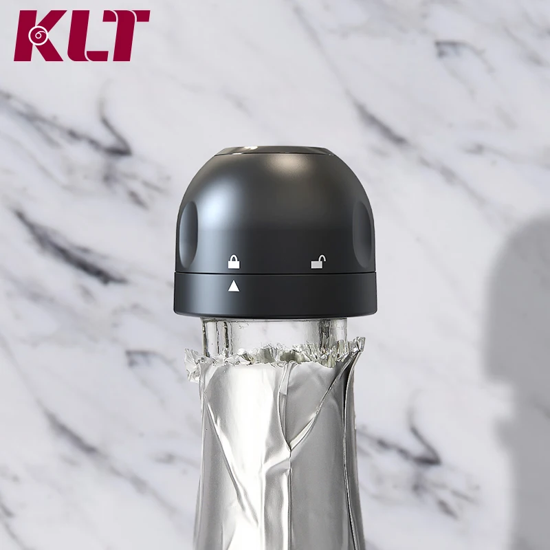 

Kelitong Mini Plastic Champagne Bottle Stopper Accessories For Bar, Black