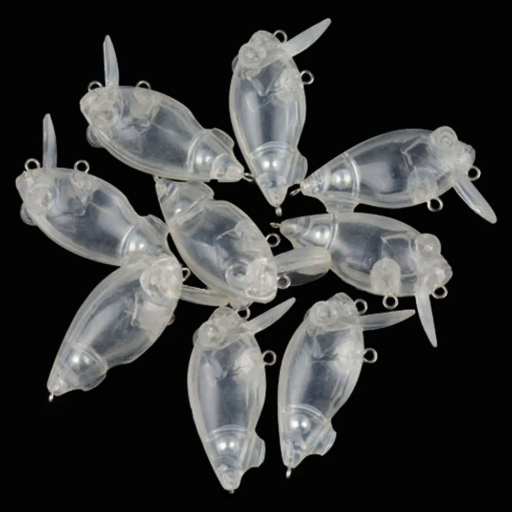 

Unpainted Blank Lure No Paint No Hook 5.2cm/5.5g Plastic Hard Fishing Lure Set, Transparent