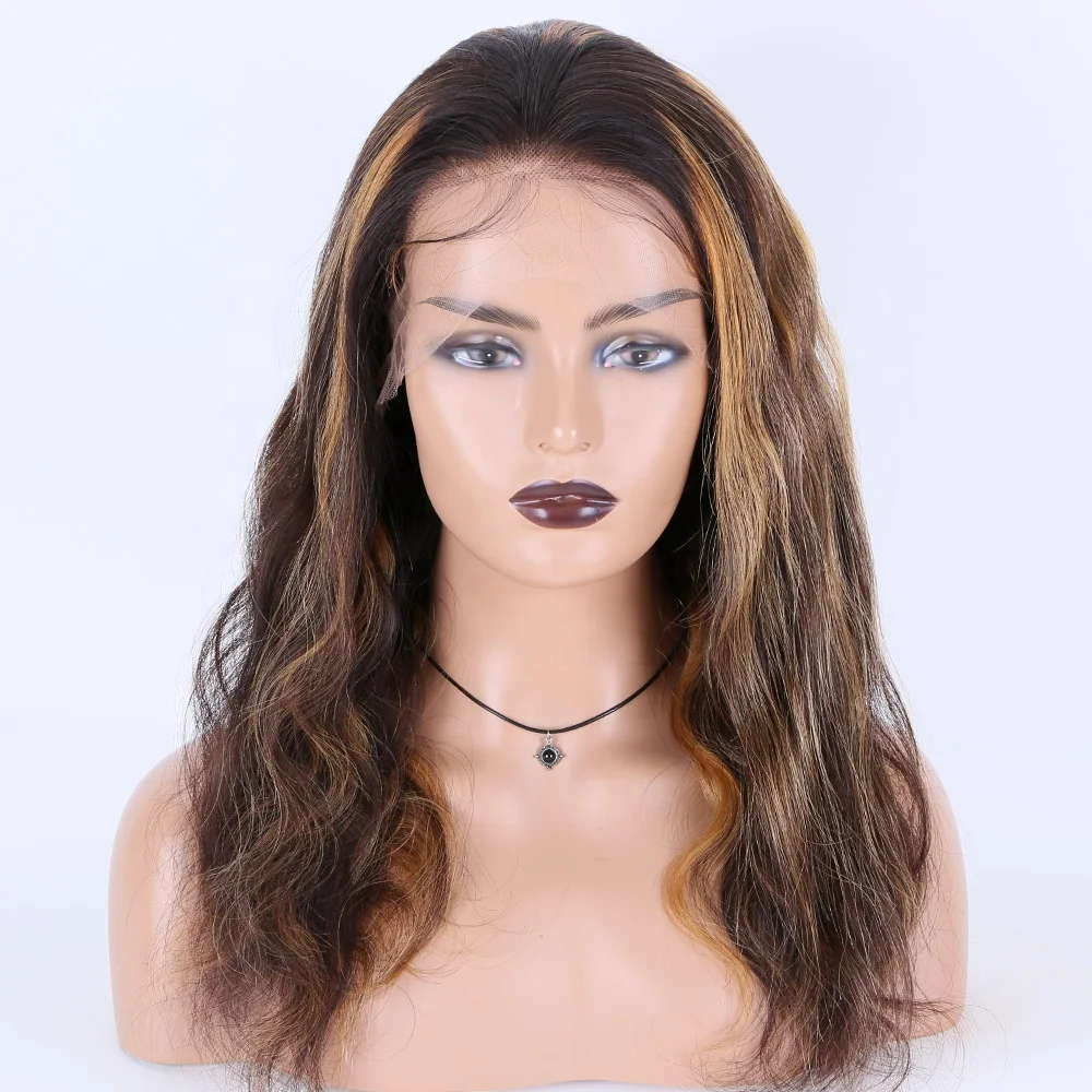 

Hot sale lace front wig 13x6 lace front wig 100% European remy human hair, Brown balayage