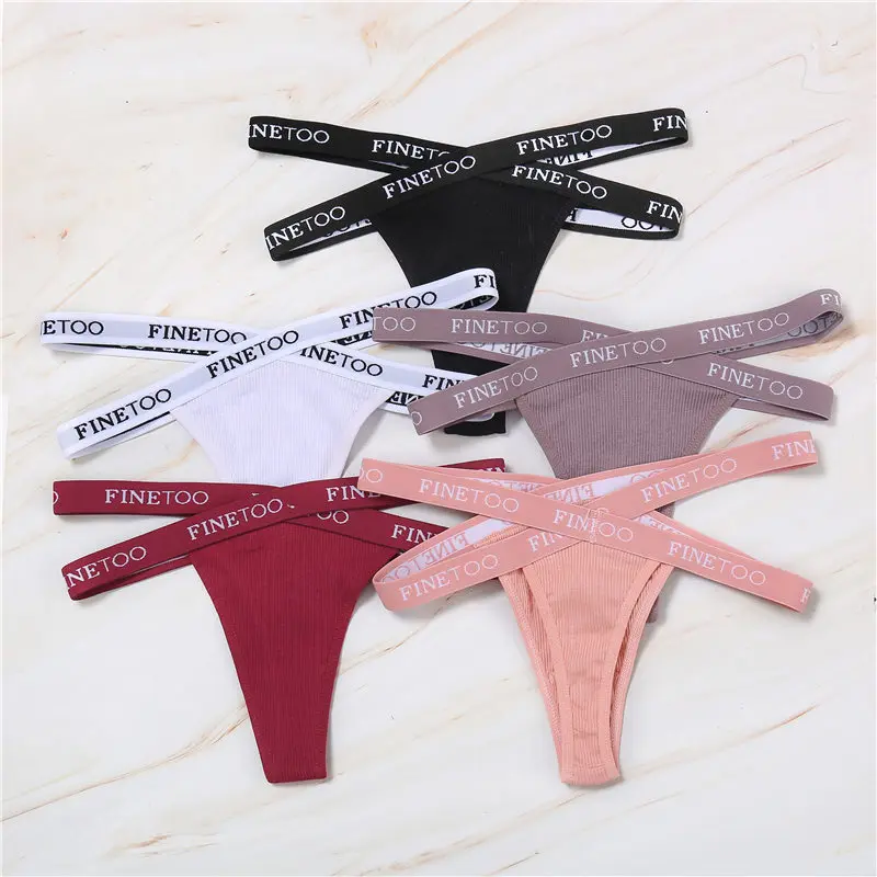 

Women's G-string Sexy Panties Cross Strap Panties Letter Waisted Underwear Thongs Femme Hollow Out Lady Briefs, Customized color