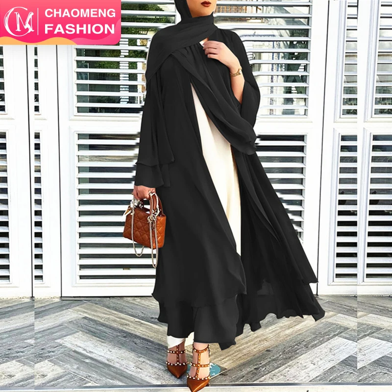 

Latest Eid Designs Casual Dresses Cardigan Islamic Africa Clothing Muslim Dresses Dubai Abaya For Women With Hijab Scarf 2021, Mint/blue/beige/maroon/grey/pink/green/black