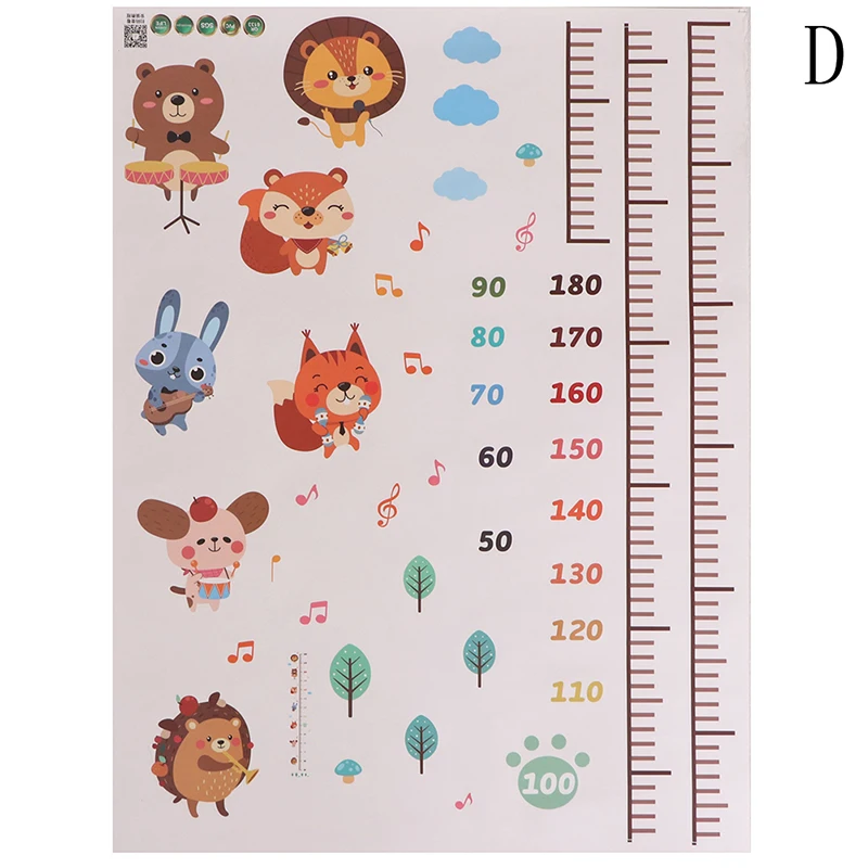 

1pc Wall Sticker For Kids Room Bedroom Height Meter Stickers Room Decor Funny Cartoon Animal Music Child Growth Height Ruler