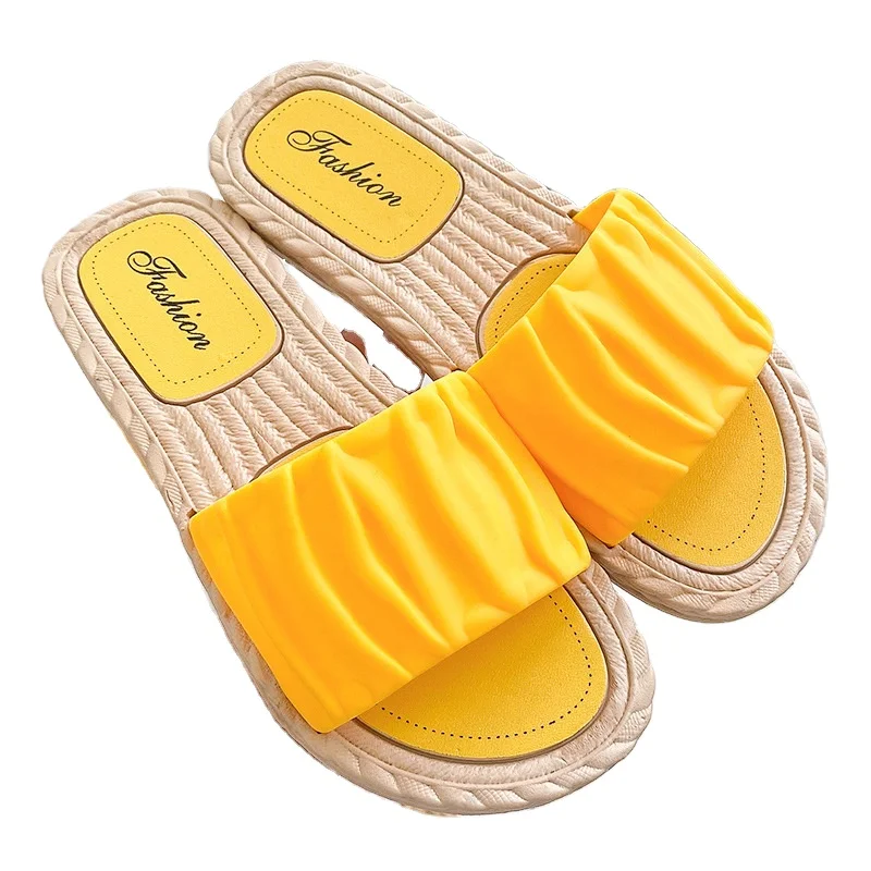 

Summer New Style Flats Slippers Open-toed Soft-soled Beach Slippers For Women