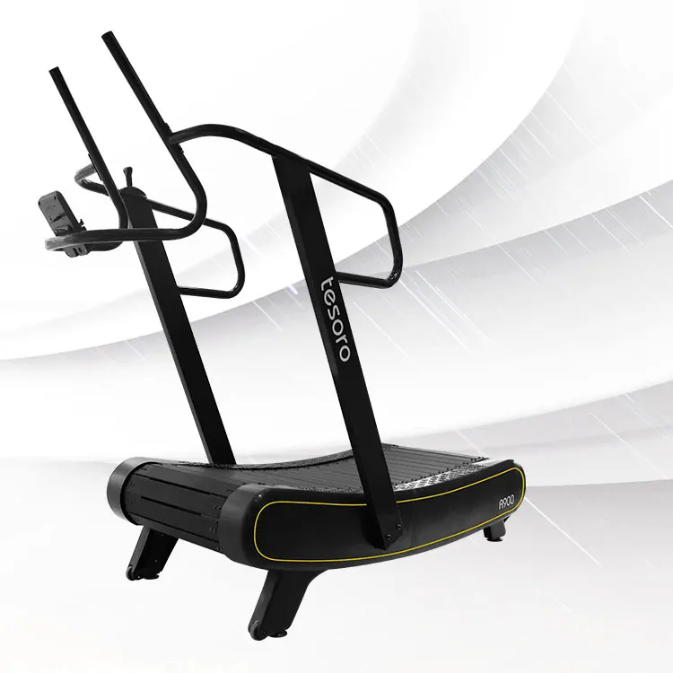 

self-generating manual running walking machine commercial exercise running machine gym use curved treadmill, Black