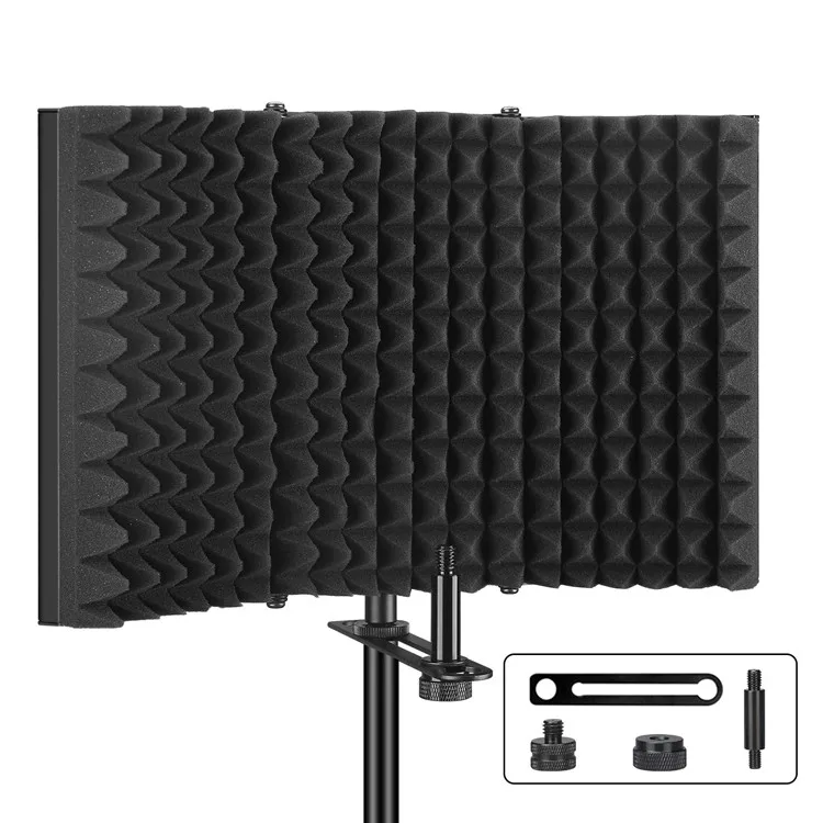 

BMG 3 Doors Metal Professional Studio Acoustic Sound Isolation Shield Mic Full Kit, Black