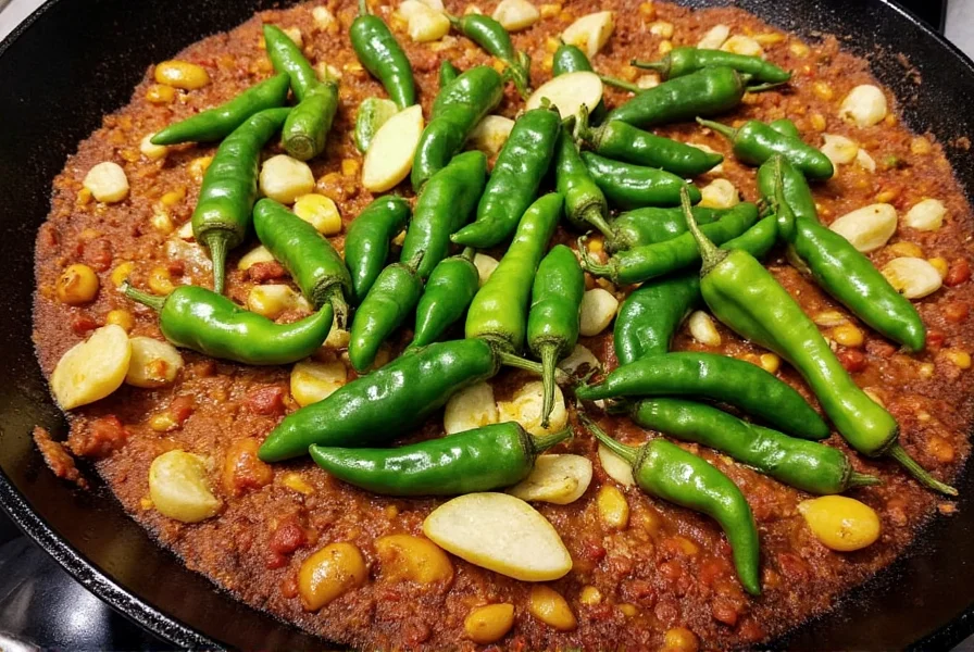 Serrano peppers on a wooden table