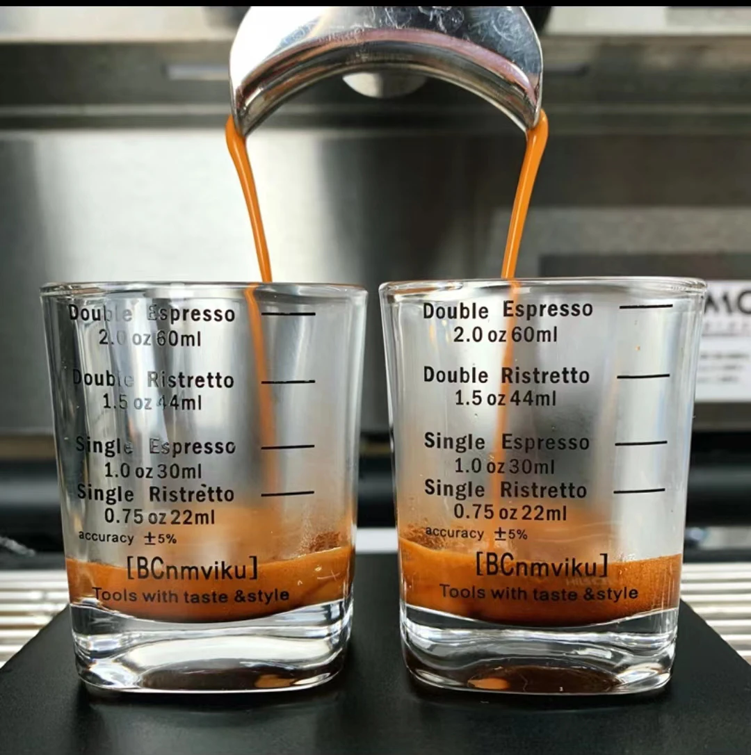 

BCnmviku Shot Glasses Square Espresso Shot Glass Measuring Cup Double Wall Coffee Glass Cups Liquid Heavy High Espresso Cup, Transparent clear