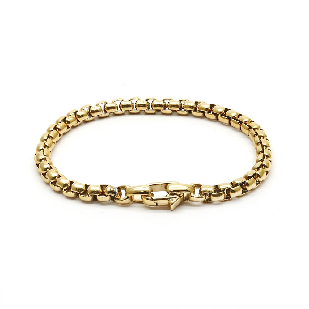 18K Gold Plated Stainless Steel Waterproof Jewelry Chain Bracelet Men Gift Custom Clasp Chain Christmas Gift  Fashion Bracelet