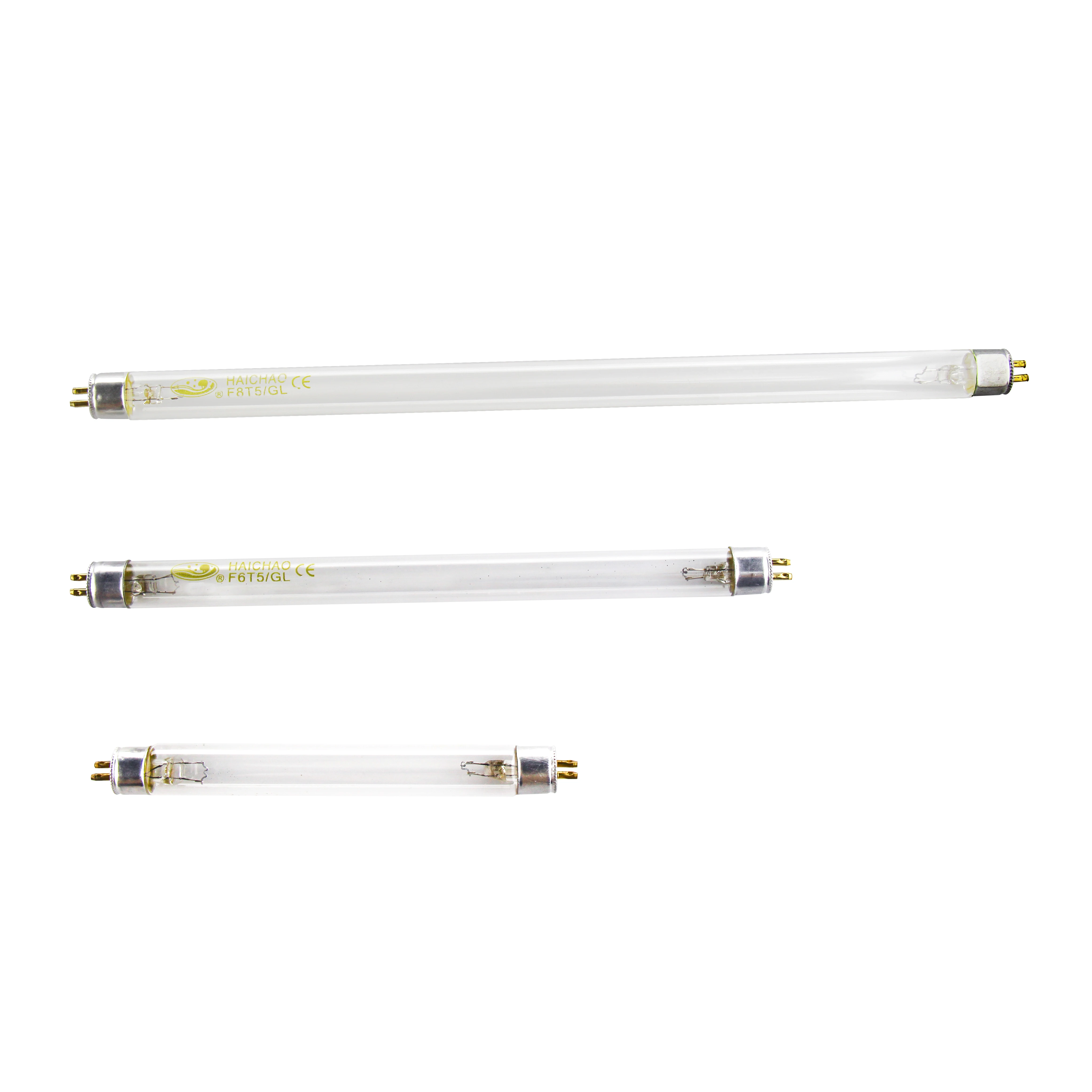 UVC 254nm T5 4W 6W 8W LED UVC germicidal lamp Factory price Glass boron UV straight Lamp F8T5 F6T5 F4T5 ozone Sterilizing lamp