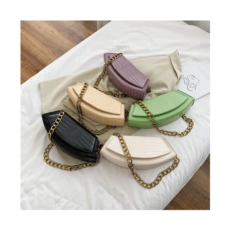 

Cambered Crocodile Pattern Armpit Bags Fashion New Style Single Shoulder Bag Women Alligator Underarm Bolsa Femmine Small Purses