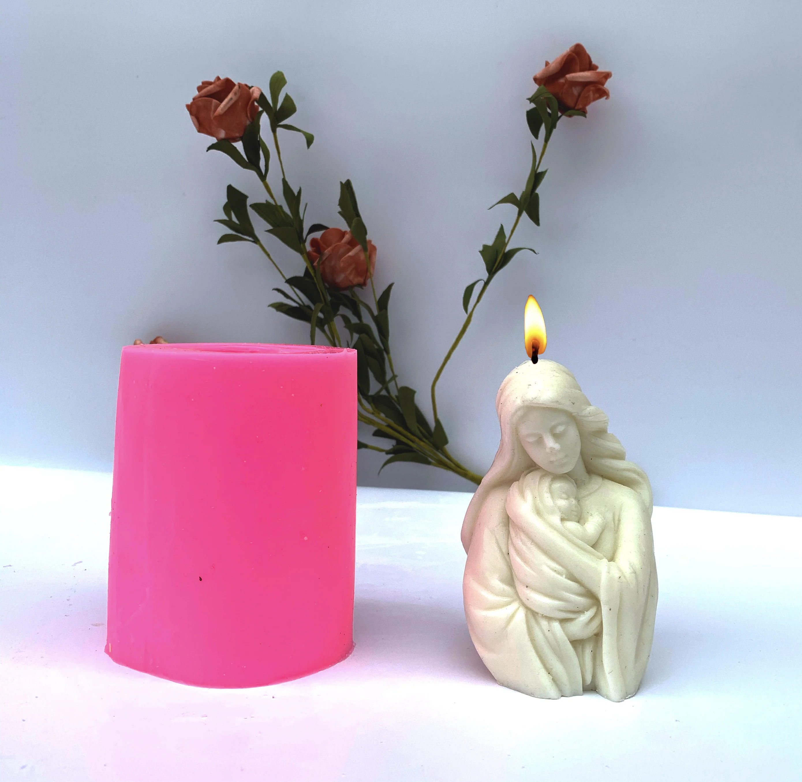 

M2145 DIY handmade Mother day gifts love kid candle mould 3d mom hugged the child shape candle silicone mold for candle, Stocked