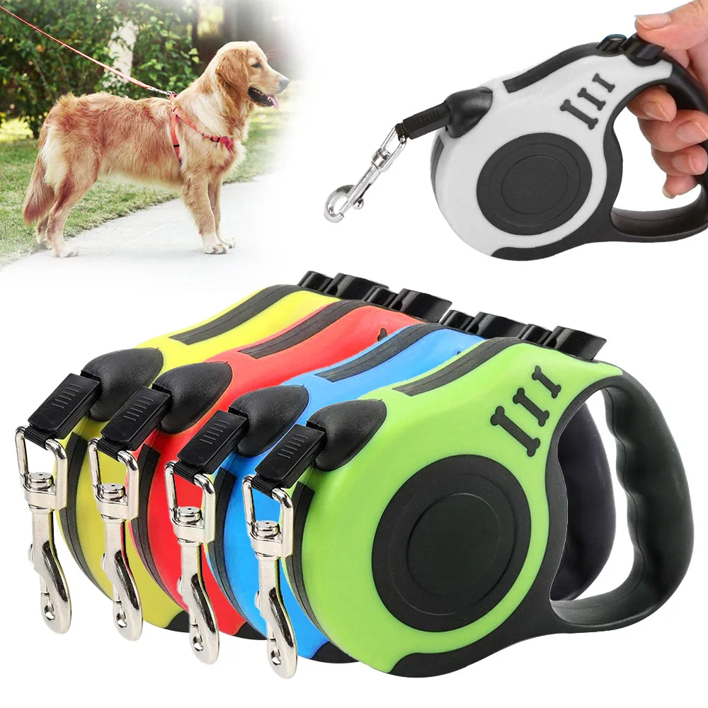 

3m/5m Durable Dog Leash Automatic Retractable Dog Roulette Nylon Dog Collar Extension Puppy Walking Running Lead
