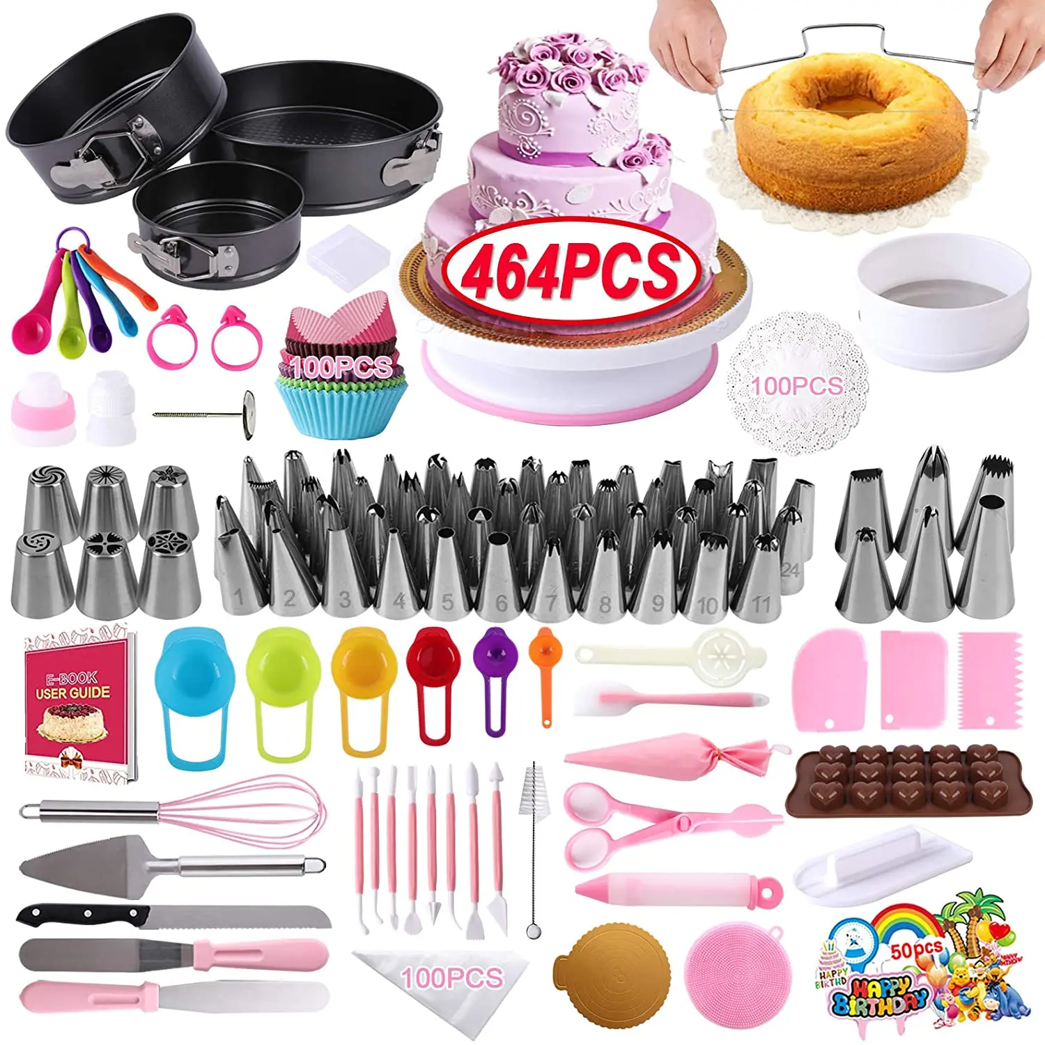 

464 Pcs cake decorating supplies kit