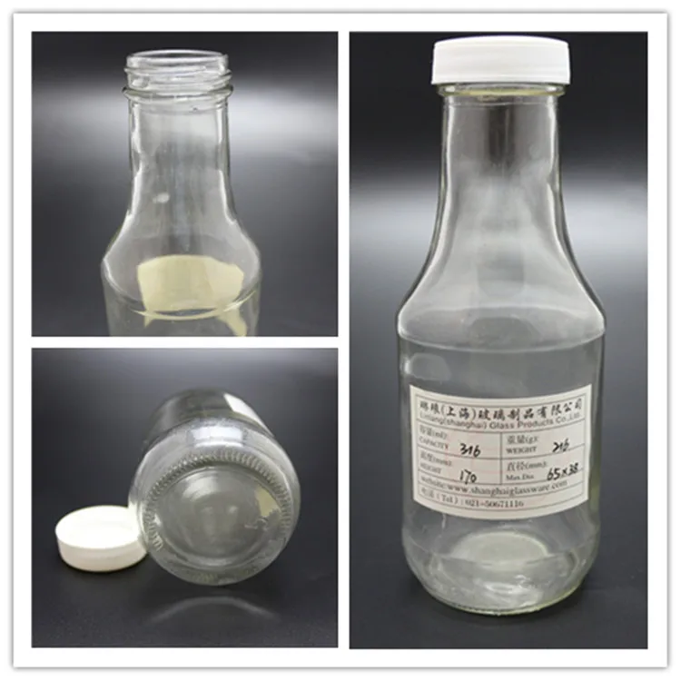 shanghai factory 316ml glass sauce bottles malaysia with screw cap