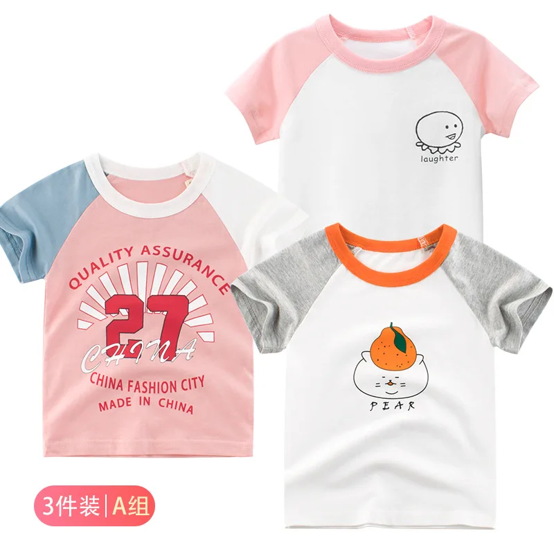 

Manufacturer Children 100% Cotton T Shirt Wholesale Kids Casual Combined T Shirt