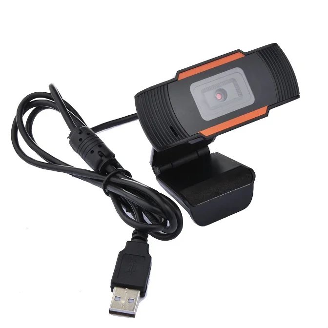 

1080p USB HD webcam camera with microphone for computer, Black+orange (optional)