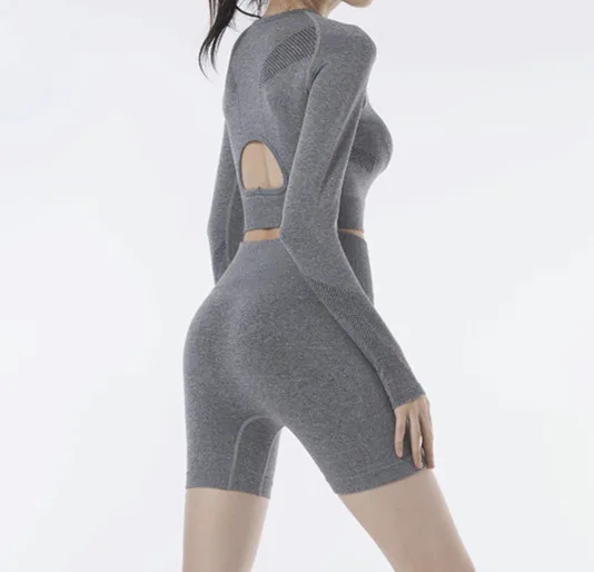 

2 pieces Seamless Yoga Set Women Sleeveless Breathable Gym Clothing High Waist Workout Clothes Sets For Sports Bra And Leggings