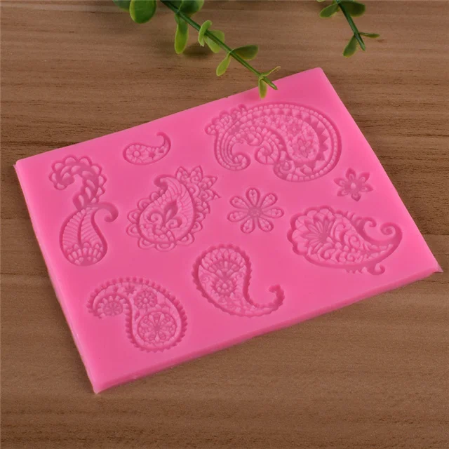 

Retro Lace Embossed Cake Decoration Fondant Silicone Mold Kitchen Accessories, As show