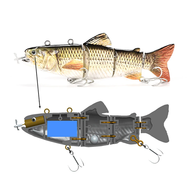 

Factory price new design Robotic Swim Bait 35g 130mm usb charge electric multi jointed fishing lure