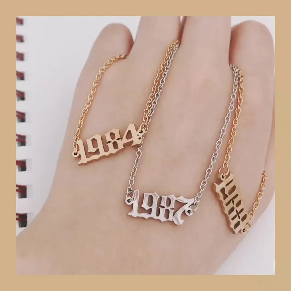 
stainless steel gold plated birth year ankle bracelet,adjustable chain beach anklets foot jewelry anniversary 1980-2020 year 