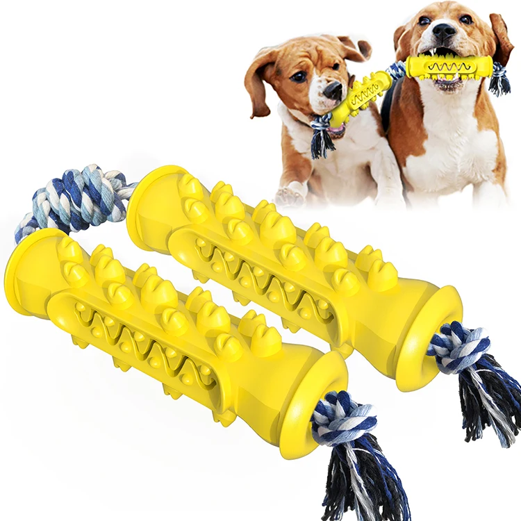 

New Model Amazon Hot Sale Durable Bone Dog Chew Toys With Cotton Rope, Yellow/green/blue