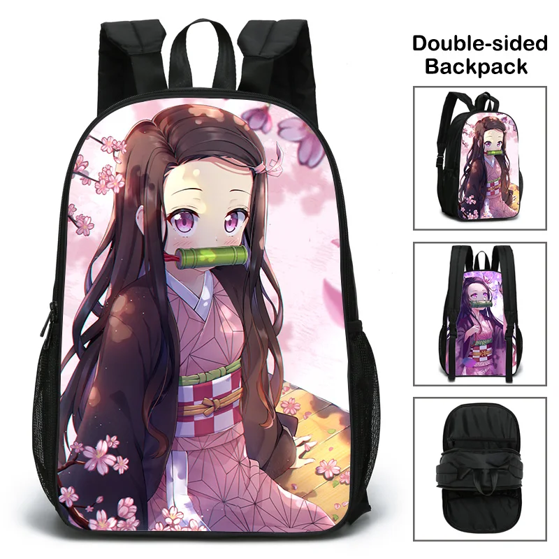 

double side design polyester backpack Anime school bags