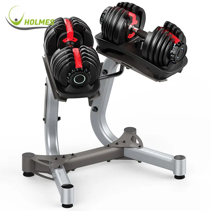

24kg Adjustable Dumbbell Set With Carry Case/Straight Barbell, Black+red