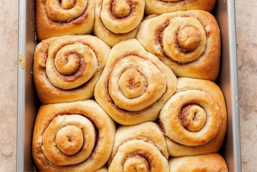 Freshly baked yeast-free cinnamon rolls with cream cheese icing