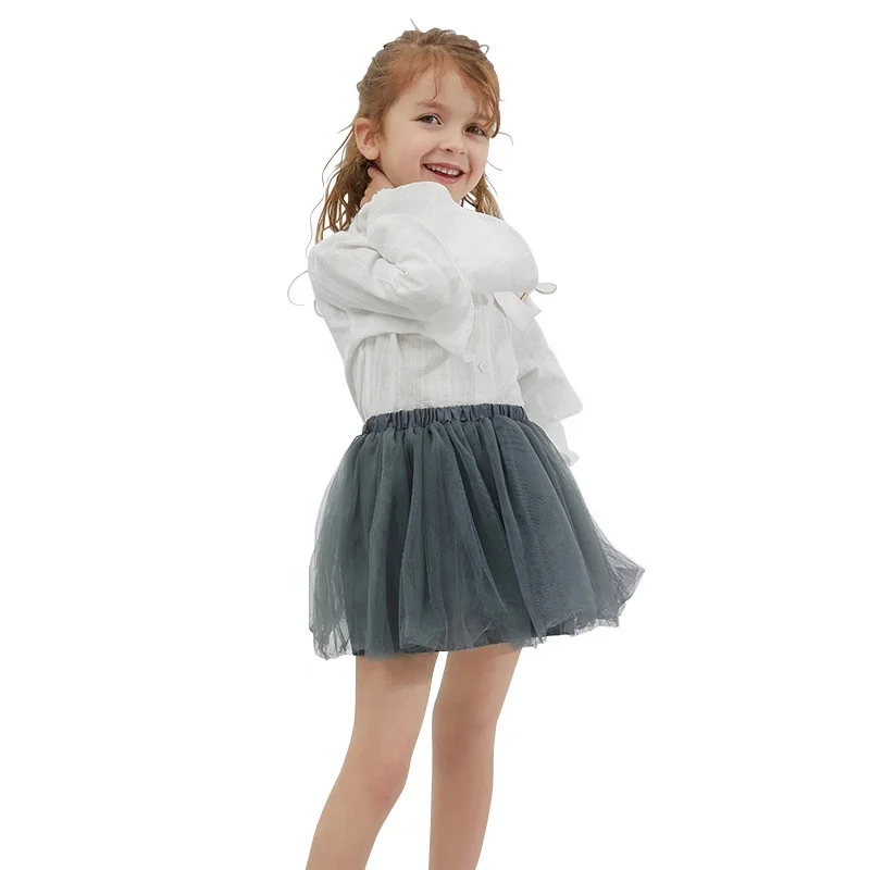 

Tulle Little Kids Skirt Cute Plain Solid Color Party Mini Ballet Dance Girls Tutu Skirt, 4 colors