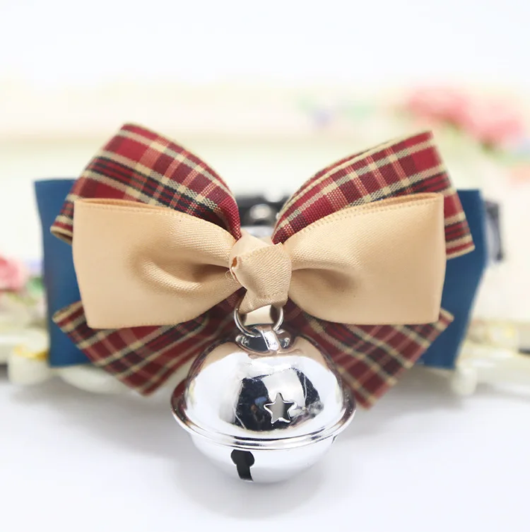 

New pet bow collar dog cat bell collar pet accessories, Virous colos