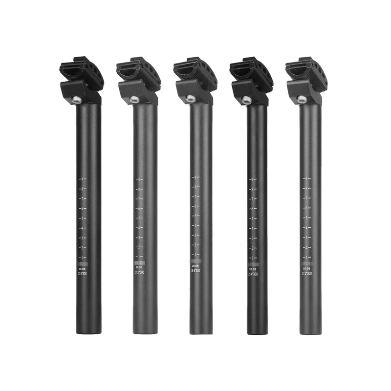

Aluminum Alloy With Adjust Clamp 25.4~30.8mm 300mm Bicycle SeatPost For MTB Road Bike BMX, Black