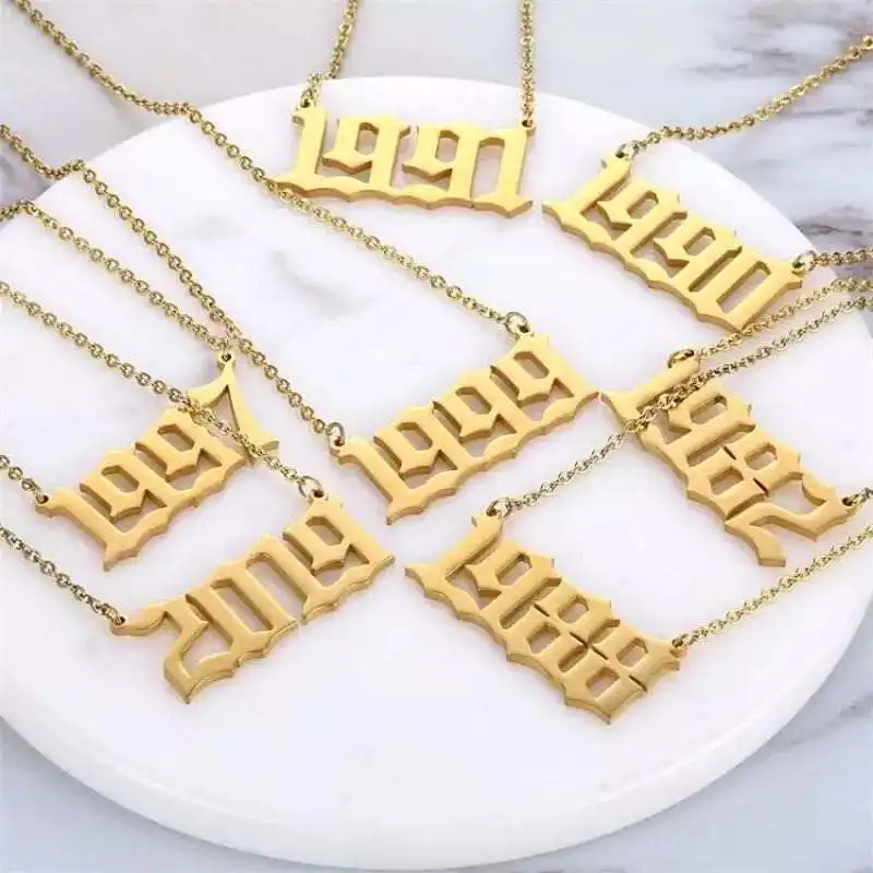 

2020 best selling year necklace stainless steel plating necklace birthday gift, Gold/ silver/rose gold