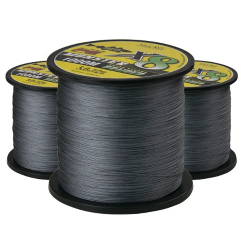 

high strength horsepower fishing line 8 braided 1000m grey PE braid fishing line is strong and durable, Gray