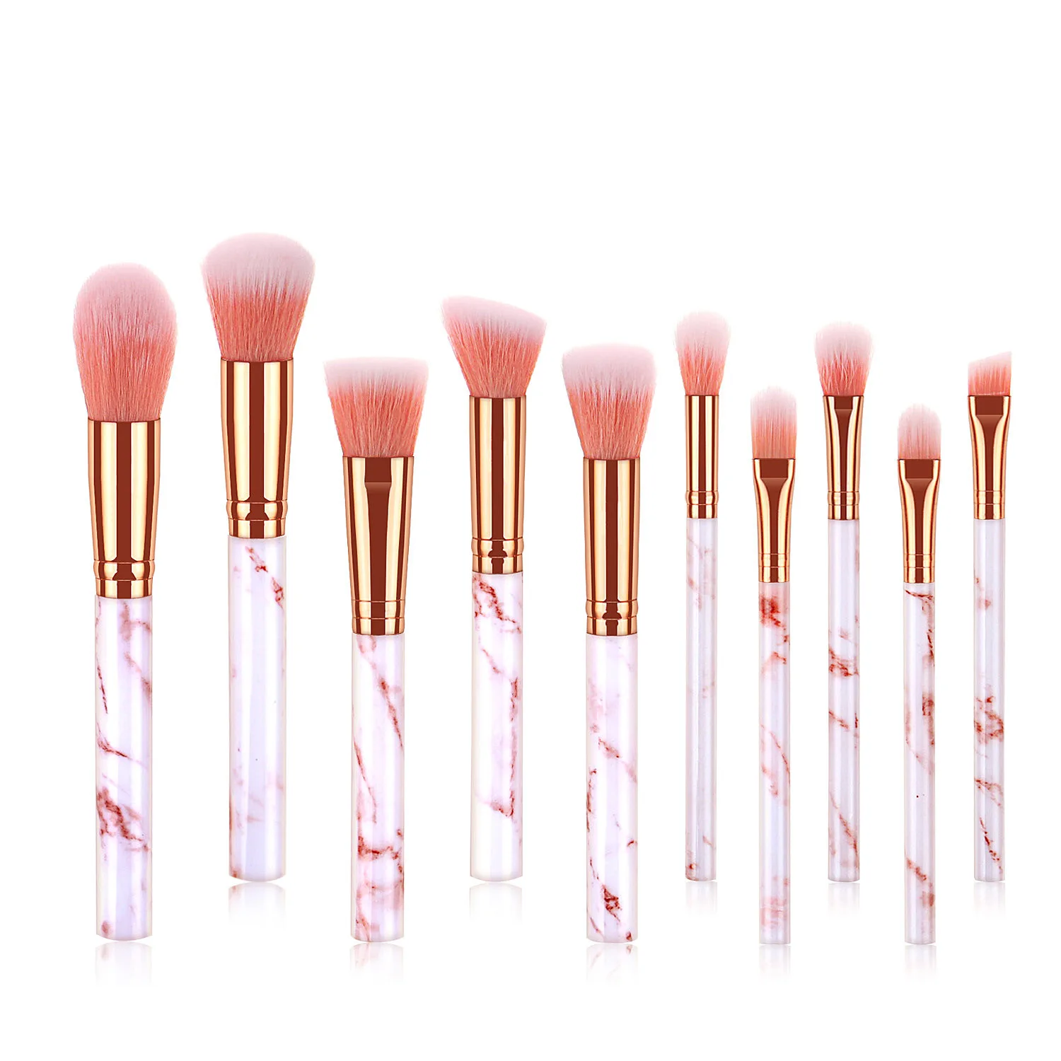 

10 pcs Marble Makeup Brush High Quality Custom Logo Private Label Makeup Brushes Set, Picture