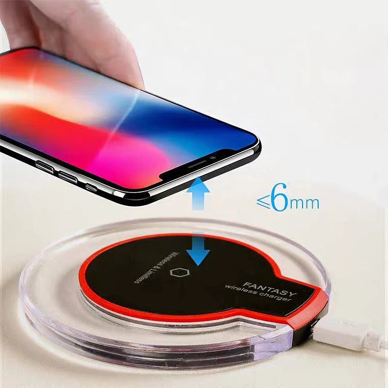 

Universal Crystal Qi Wireless Charger Pad fast Quick charging wholesale qi wireless Mobile Phone charger, Black,white