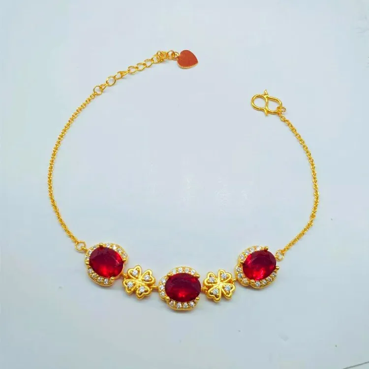 

Gold Plated Diamond Gemstone Bracelet Exquisite Craftsmanship Gold Diamond Gemstone Bracelet Ladies Jewelry