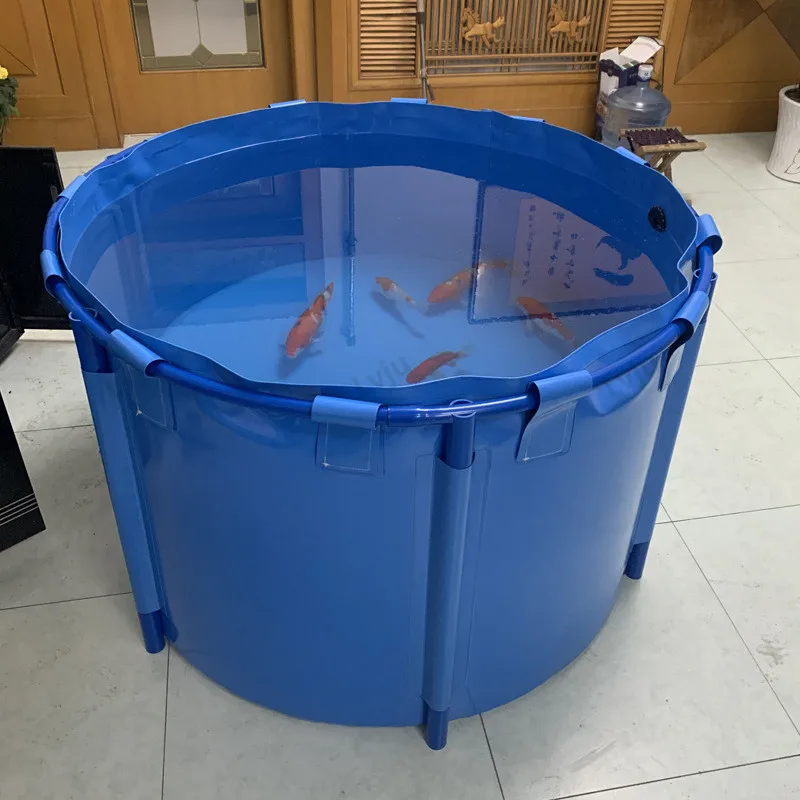 

Lvju 1130L 300 Gallon Fish Tank Collapsible Home Fish Pond Portable Plastic Fish Ponds, Blue / gray /custom