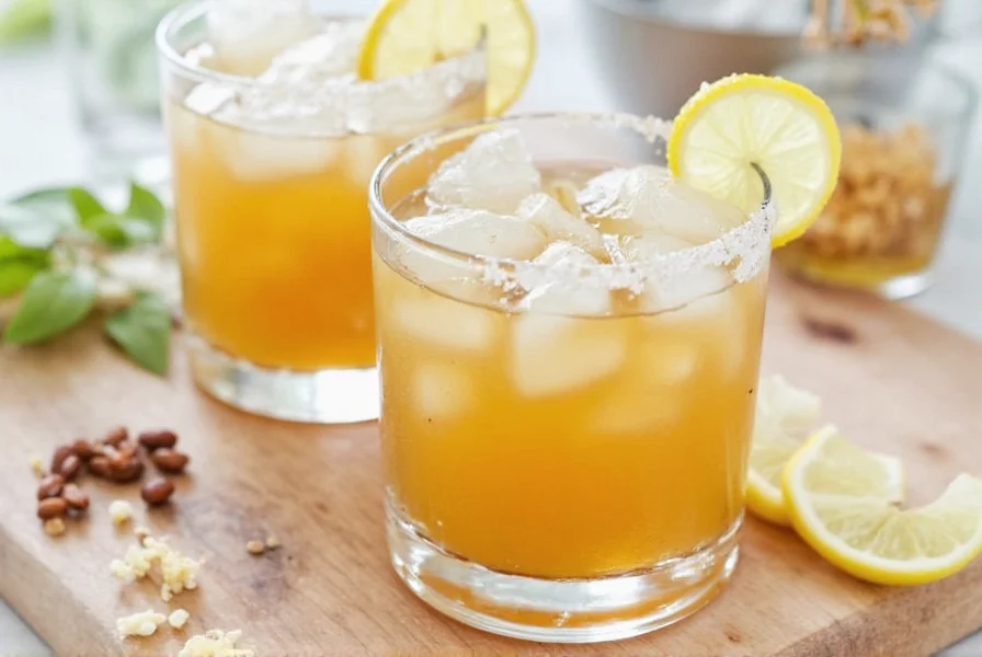 Classic Ginger Sparkler mocktail in a coupe glass with lime twist garnish on marble surface