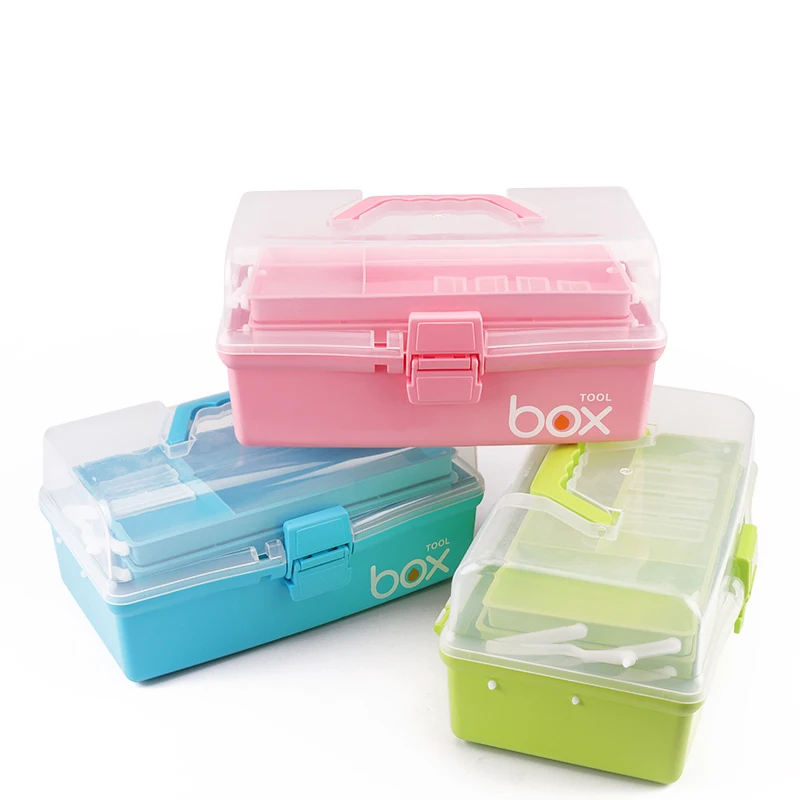 

Multipurpose plastic organizer storage box medicine chest with lid and handle Medicine box household