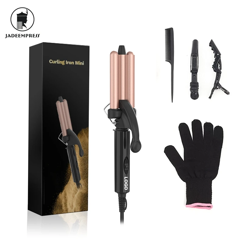 

Home Use New 3 Barrel Curling Iron Ceramic Ionic Mini Wave Heating Up Triple Barrel Hair Waver Small