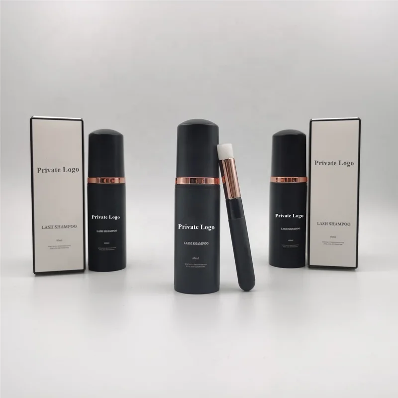 

Custom Eyelash Shampoo Black Bottle Lash Wash Deep Cleaning Lash Foam Cleanser