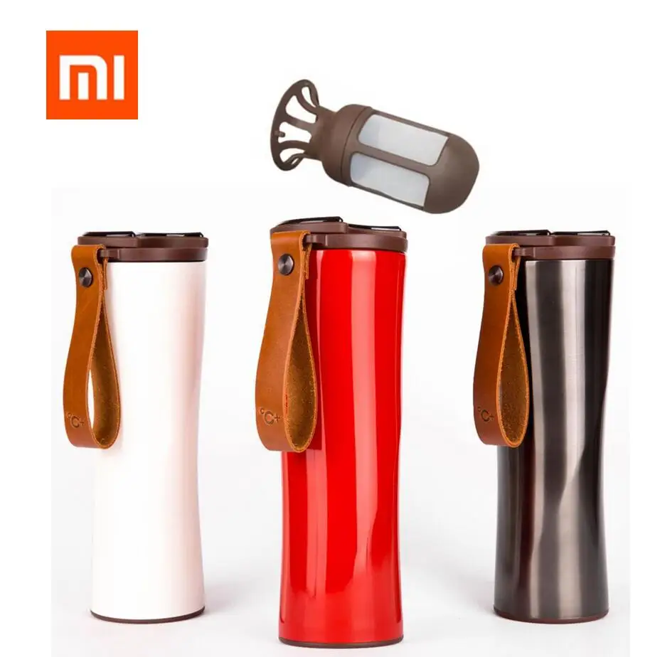 Xiaomi Hot Water Slim Smart Cup 430ml OLED Temperature Screen 310g Portable Stainless Steel Cup with Leather Rope