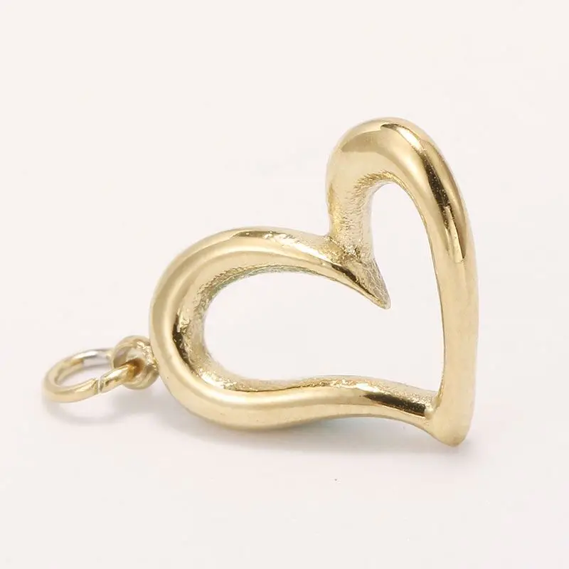 

Popular Gold Plated Jewelry Twisted Stainless Steel Hollow Heart Necklace Pendant