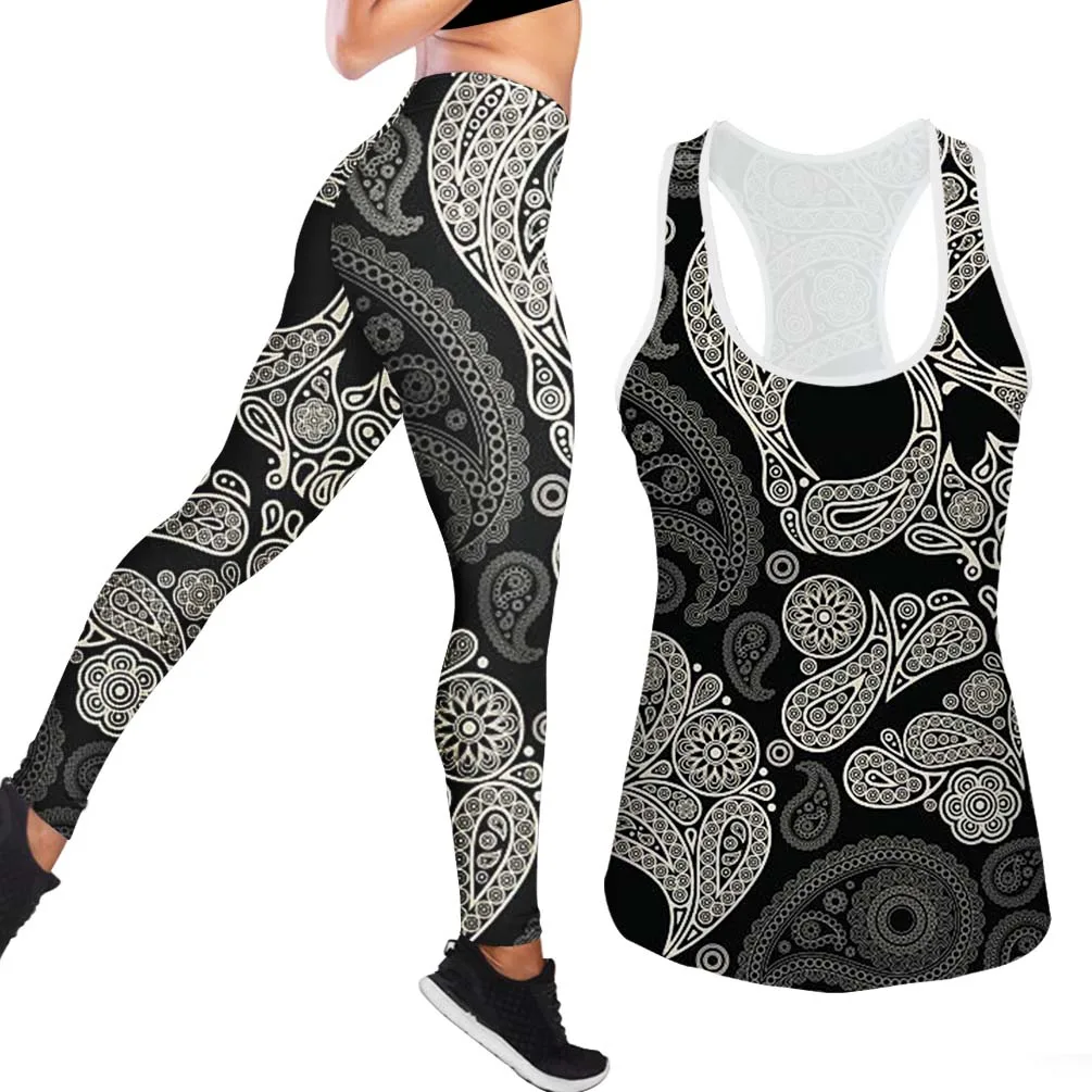 

Polynesian Bandana Style 2 Piece Sports Set Women Custom Camisole Sports Bra Bodycon Butt Shaper Yoga Pants Sexy